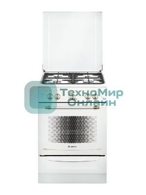 Плита газовая Gefest ПГ 6100-02 0185 белый, конфорок 4 шт, духовка 52 л, 60 см x 85 см x 60 см