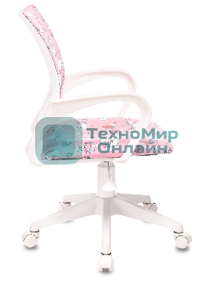 Кресло Бюрократ BuroKIDS 1 W розовый, ткань, 120 кг