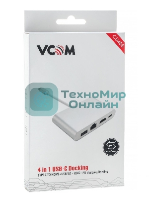 Кабель-адаптер USB3.1 Type-CM-->HDMI+USB3.0+RJ45+PD charging VCOM
