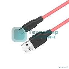 Кабель USB Micro/HOCO HC-71396 X21/1m/2A/Силикон/Black&Red