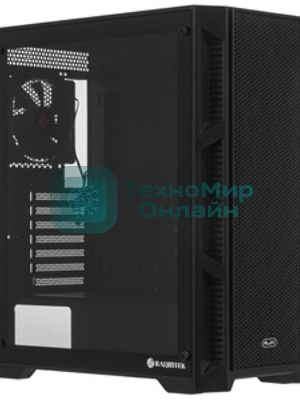 Корпус без блока питания Raijintek ARCADIA 41, Midi-Tower, TG, 1x120мм, 2xUSB-A 3.0 + 1xUSB-C, ATX, mATX, mITX Black