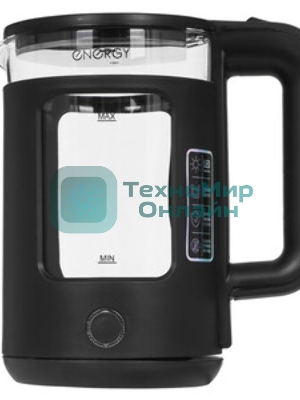 Чайник электрический Energy E-256, 1500 Вт, 1,5л, стекло, черный