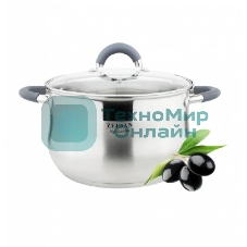 Кастрюля со стеклянной крышкой - Zeidan Z-50251 3,0 л (д.18х11.5 см), нерж.сталь, внутренняя - матовая полировка, снаружи - комбинированная полировка, шкала литража, ручки с силиконовым покрытием, КАПСУЛИРОВАННОЕ ДНО, ПОДАРОЧНАЯ УПАКОВКА С ПЛАСТИКОВОЙ РУЧКОЙ.