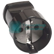 Штепсель с заземл. черный 16А 250В (еврослот) UNIVersal А1020