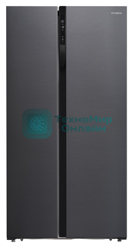 Холодильник Hyundai CS5003F черная сталь двухкамерный 331/165л морозилка сбоку, No Frost, Side by Side