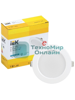 Светильник светодиодный ДВО 1611 7Вт 4000К IP20 круг бел. IEK LDVO0-1611-07-4000-K01