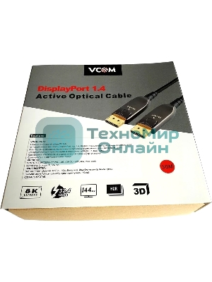 Активный оптический кабель VCOM D3751-30M VCOM DP1.4 32Gbs/8K@60Hz 30м D3751-30M
