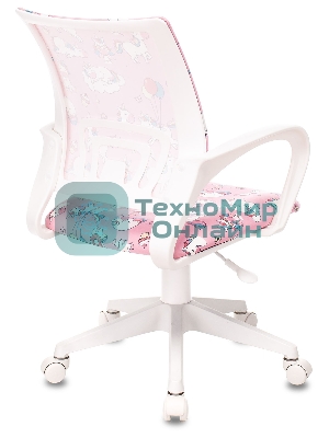 Кресло Бюрократ BuroKIDS 1 W розовый, ткань, 120 кг