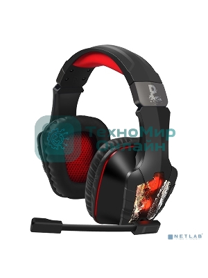 Гарнитура QUMO Protector чёрный, проводная, 3.5 мм, подсветка