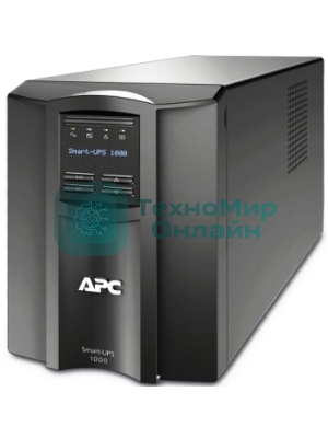 Источник бесперебойного питания APC Smart-UPS 1000VA/700W, Line-Interactive, LCD, Out: 220-240V 8xC13 (4-Switched), SmartSlot, USB, SmartConnect, черный, 1 year warranty (REP: SMT1000I)