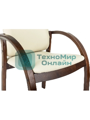 Стул Бюрократ ДЖУНО светло-бежевый, эко.кожа, на ножках дерево