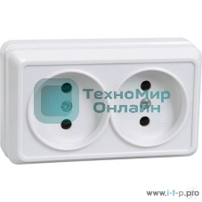Розетка IEK ERO20-K01-10-DC РС22-2-ОБ 2местн. без з/к 10А откр.уст. ОКТАВА (белый)