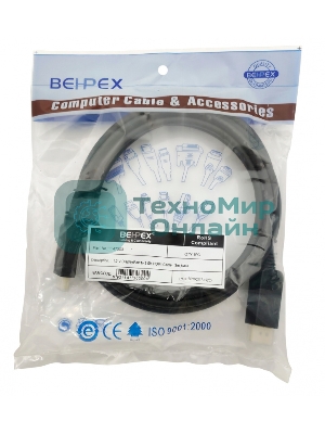 Кабель 1.2v ver2.0 DisplayPort (m) HDMI (m) 3м