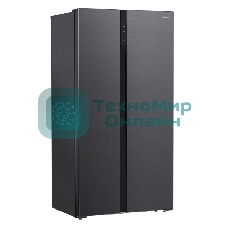 Холодильник Hyundai CS5003F черная сталь двухкамерный 331/165л морозилка сбоку, No Frost, Side by Side