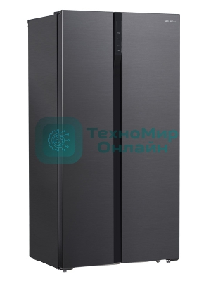 Холодильник Hyundai CS5003F черная сталь двухкамерный 331/165л морозилка сбоку, No Frost, Side by Side