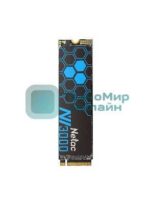 Накопитель SSD Netac NV3000, 500Gb, PCIe 3.0 x4, M.2 2280, NVMe, R/W 3000/2100, с радиатором