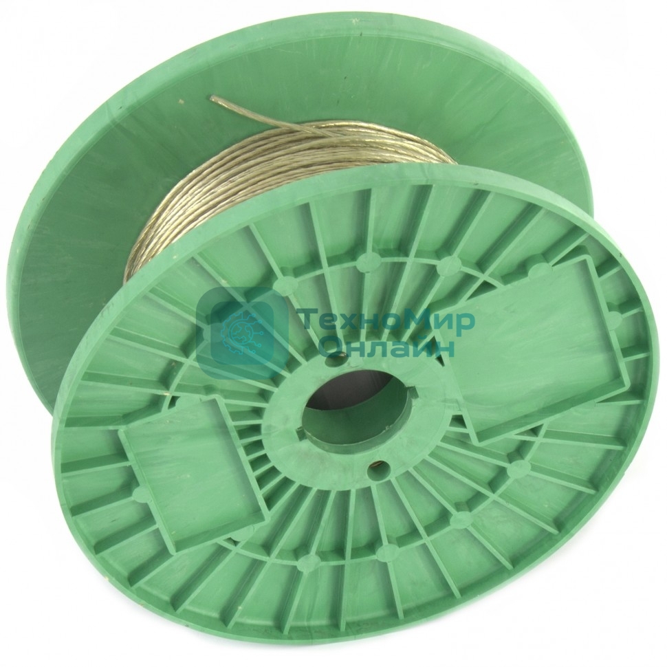 Трос металлополимерный прозрачный Сибртех ПР-2.0, (2,0мм толщина, катушка 200м.п.),