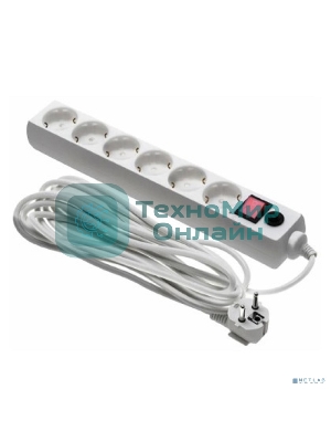 Сетевой фильтр Buro 600SH-16-5-W 5 м, 6 розеток, белый, коробка