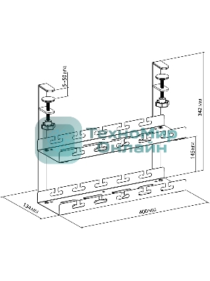 Кабель-канал Cactus CS-CM-400-2BK для столов 40x13.4x34.2 см черный