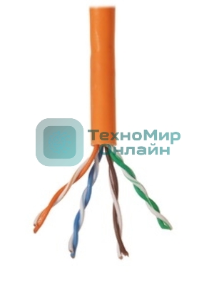 Кабель LANMASTER патч-кордовый UTP, 4x2, сat.5e, 350Mhz, LSZH, оранжевый, 305 м