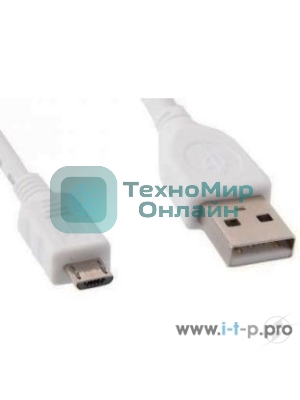 Кабель USB2.0 Pro Cablexpert CCP-mUSB2-AMBM-W-1M, AM/microBM 5P, 1м, экран, белый, пакет