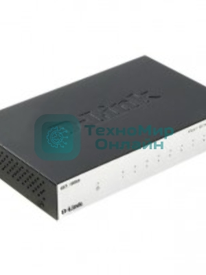 Коммутатор неуправляемый с 8 портами 10/100Base-TX D-Link DES-1008D/(K2A/K3A)RU/J1A/J2A/L2A/L2B