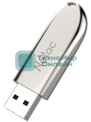 Флешка USB Netac U352 128Gb <NT03U352N-128G-20PN>, USB 2.0, с колпачком, металлическая