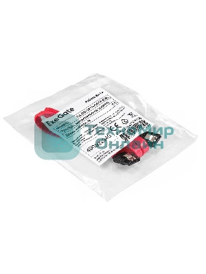 Кабель SATA ExeGate EX-CC-SATADATA-0.8L (7pin/7pin, металлические защелки, 0,8м)