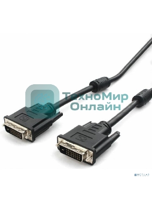 Кабель DVI-D dual link Cablexpert CC-DVI2L-BK-10M, 25M/25M, 10м, черный, экран, феррит.кольца, пакет