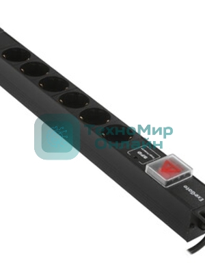 Блок розеток горизонтальный ExeGate ServerPro PDU-19H609 Al-6S-C14-2, 19