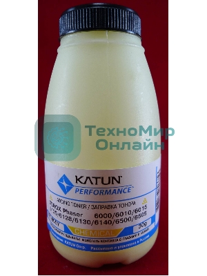 Тонер Xerox Phaser 6000/6010/6015/6125/6128/6130/6140/6500/6505Yellow, химический (фл.30г.) Katun фас. России