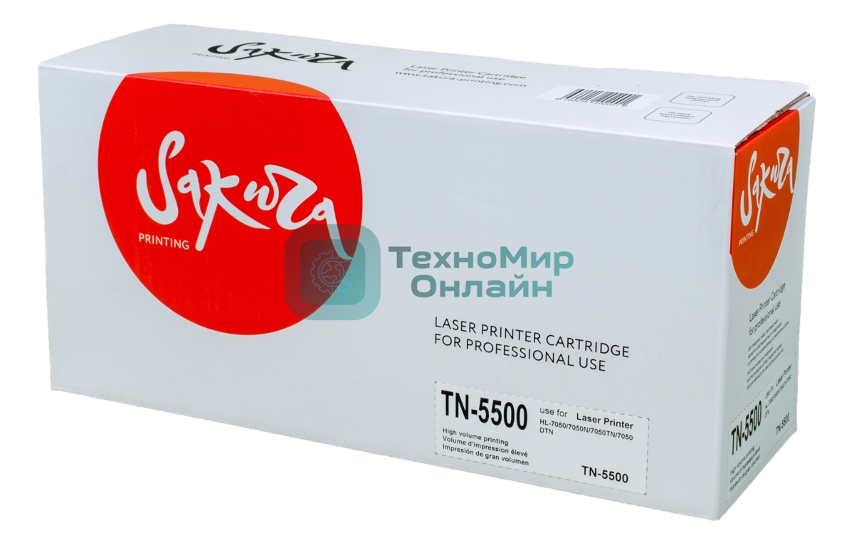 Картридж лазерный Sakura TN5500 для Brother HL-7050/7050N/7050TN/7050DTN, черный, 12000 к.