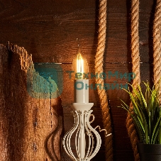 Лампа светодиодная филаментная Rexant Свеча на ветру CN37 7.5 Вт 600 Лм 2700K E14 диммируемая, прозрачная колба