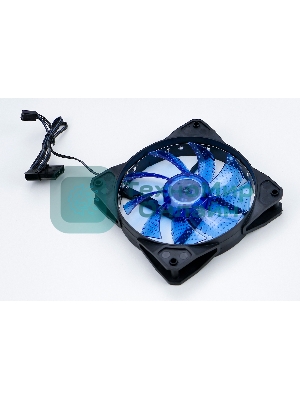 Вентилятор для корпуса Digma DFAN-LED-BLUE черный, 120 мм, 1200 об/мин, 23 дБ, 4 pin