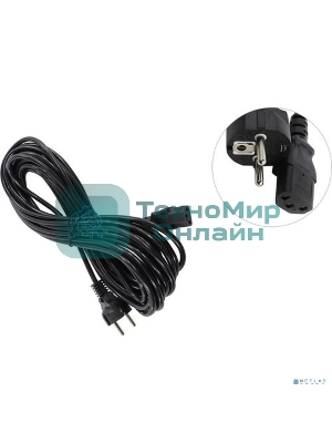 Кабель питания ExeGate Power PC-10P (Евровилка Schuko->С13) VDE-250V-3*0.75-CU, 10A, черный, 10м