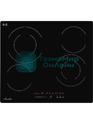 Встраиваемая варочная панель MHE 6022 электрическая, 60 см, 4 конфорки, черный