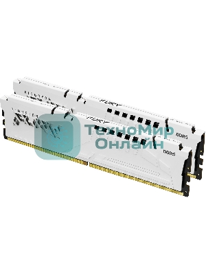 Оперативная память Kingston Fury Beast, DDR5, 32Gb (2x16GB), 6000MHz, CL36, DIMM, с радиаторами, белый