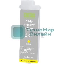 Картридж перезаправляемый струйный Cactus CS-R-PFI107Y-CHIP желтый (260мл) для Canon imageProGRAF iPF670/680/685/770/780/785 с чипом