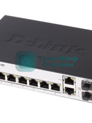 Коммутатор D-Link DGS-1100-10MPPV2/A3A, 8×1 Гбит/с + 2×1 Гбит/с SFP, настраиваемый