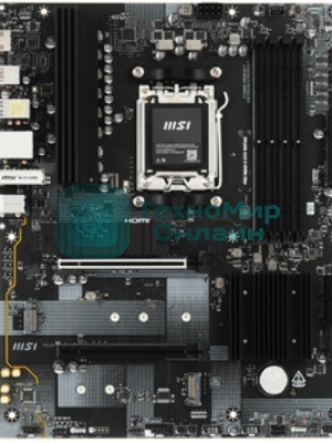 Материнская плата MSI PRO B840-S EVO WIFI6E, AM5, AMD B840, 4xDDR5 (до 256 ГБ), 4xSATA, 3xM.2 (PCIe 4.0/3.0), 1xPCIe 4.0 x16, 1xPCIe 3.0 x16, 1xHDMI, 1x2.5Gb LAN, Wi-Fi 6E, Bluetooth 5.3, 1xUSB-C 10Gbps, 1xUSB-A 10Gbps, 2xUSB-A 5Gbps, 4xUSB-A 2.0, 3x3.5 мм, 7.1, чёрный, ATX