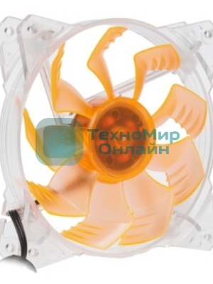 Вентилятор для корпуса Crown CMCF-12025S-1213 прозрачный/оранжевый, 120 мм, 1650 об/мин, 28 дБ, 3 pin