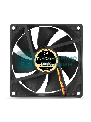 Вентилятор для корпуса ExeGate ExtraPower EP09225S3P черный, 92 мм, 2600 об/мин, 32 дБ, 3 pin