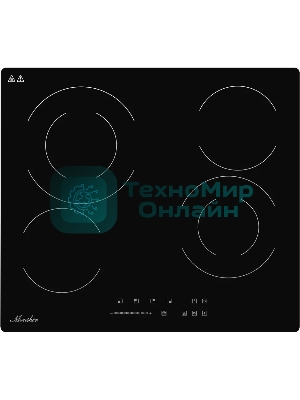 Встраиваемая варочная панель MHE 6022 электрическая, 60 см, 4 конфорки, черный