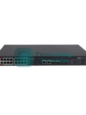 Коммутатор Dahua DH-PFS3220-16GT-240, 16×1 Гбит/с + 2×1 Гбит/с SFP, неуправляемый