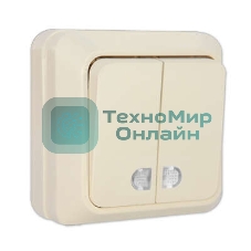 Выключатель 2-кл. ОП Олимп 10А IP20 с индик. беж. Universal Б-О0123
