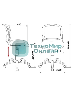 Кресло Бюрократ CH-W296NX/26-24 белый, сетка, 120 кг