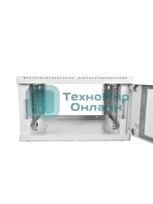 Шкаф настенный ЦМО ШРН-12.650 12U 600x650мм пер.дв.стекл несъемные бок.пан. 50кг серый