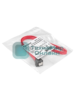 Кабель SATA ExeGate EX-CC-SATADATA90-0.5L (7pin/7pin, угловой разъем, металлические защелки, 0,5м)