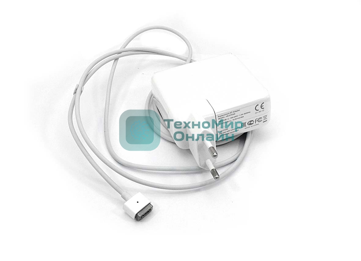 Блок питания (сетевой адаптер) для ноутбуков Apple 16.5V 3.65A 60W MagSafe T-shape REPLACEMENT OEM