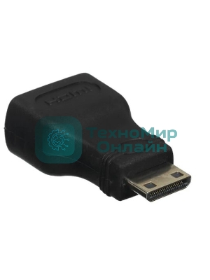 Переходник GoPower HDMI (f)-miniHDMI (m) ver.1.4 черный Premium Zip-Lock c подвесом (1/500)
